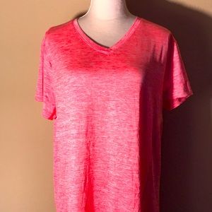 Women's 3XL Coral Short Sleeve Sports Top